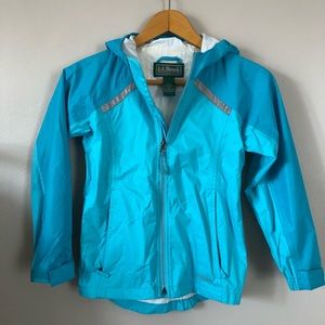 LL Bean Girls windbreaker/rain jacket blue size 8